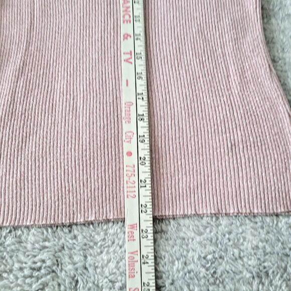 Lauren Michelle Sweater Women Large Pink 3/4 Sleeve Ribbed Beaded Western - Picture 5 of 9